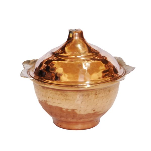 copper hammered sugar bowl