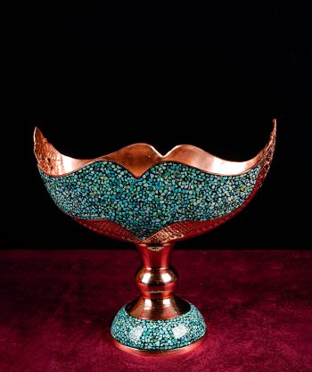 turquoise inlying kashkul bowl