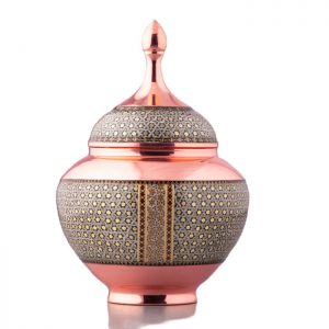 copper and khatam apple sugar pot