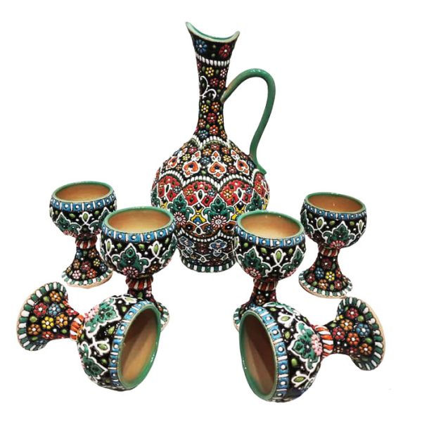 pottery carafe and mug